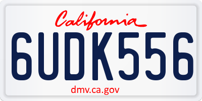 CA license plate 6UDK556