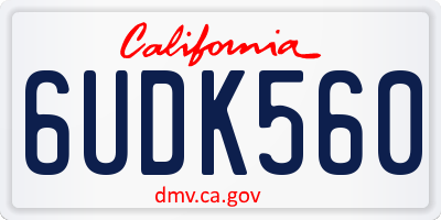CA license plate 6UDK560
