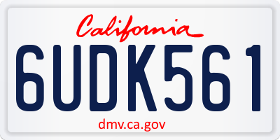 CA license plate 6UDK561