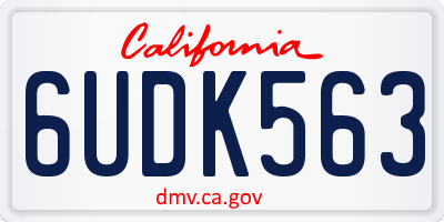 CA license plate 6UDK563