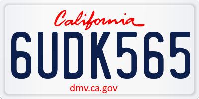 CA license plate 6UDK565
