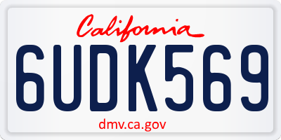 CA license plate 6UDK569