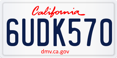 CA license plate 6UDK570