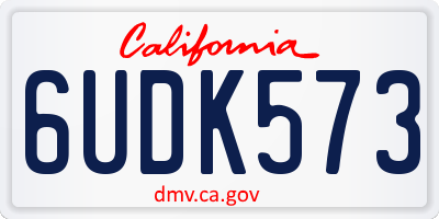 CA license plate 6UDK573