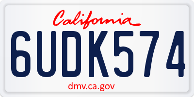 CA license plate 6UDK574