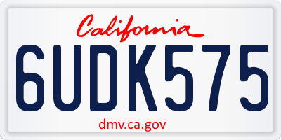 CA license plate 6UDK575