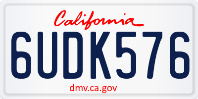 CA license plate 6UDK576