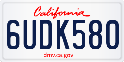 CA license plate 6UDK580
