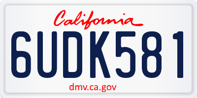 CA license plate 6UDK581