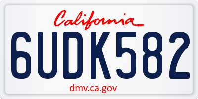 CA license plate 6UDK582