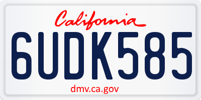 CA license plate 6UDK585