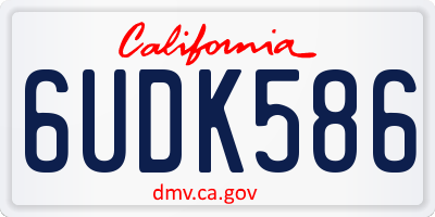 CA license plate 6UDK586
