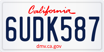 CA license plate 6UDK587