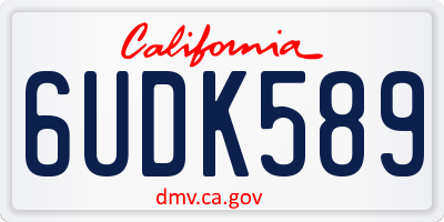 CA license plate 6UDK589