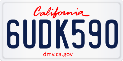 CA license plate 6UDK590