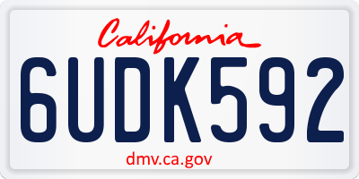 CA license plate 6UDK592
