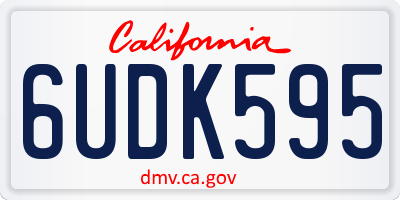 CA license plate 6UDK595