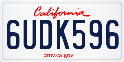 CA license plate 6UDK596