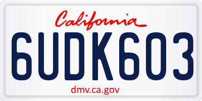 CA license plate 6UDK603