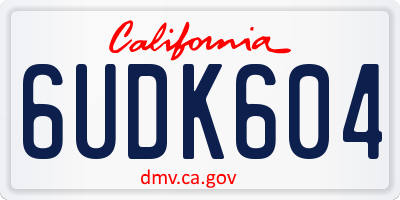 CA license plate 6UDK604