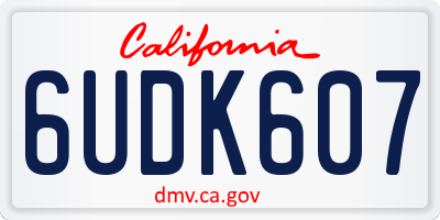 CA license plate 6UDK607