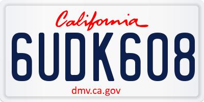 CA license plate 6UDK608