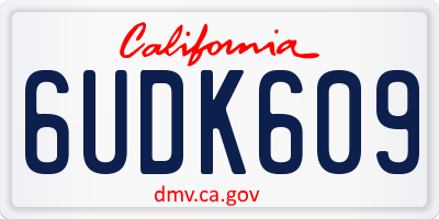 CA license plate 6UDK609