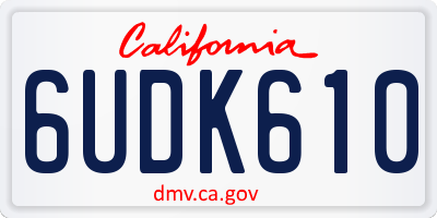 CA license plate 6UDK610