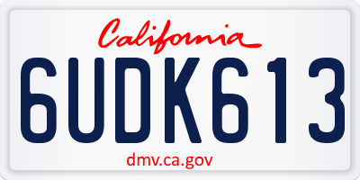 CA license plate 6UDK613