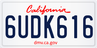 CA license plate 6UDK616