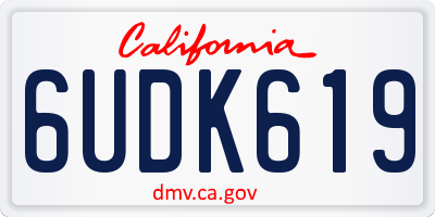 CA license plate 6UDK619