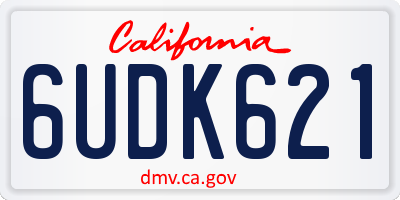 CA license plate 6UDK621