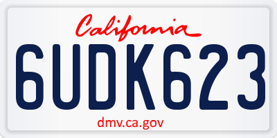 CA license plate 6UDK623