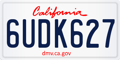 CA license plate 6UDK627