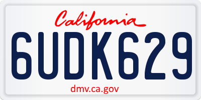 CA license plate 6UDK629