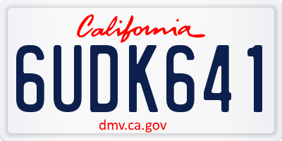CA license plate 6UDK641