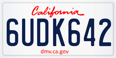 CA license plate 6UDK642