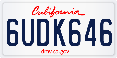 CA license plate 6UDK646