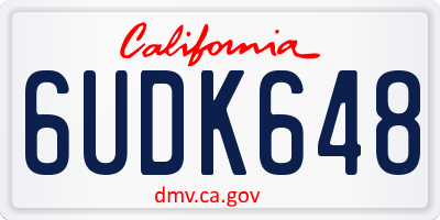 CA license plate 6UDK648