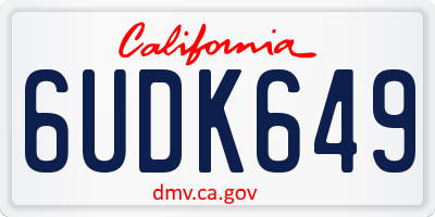 CA license plate 6UDK649