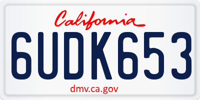 CA license plate 6UDK653