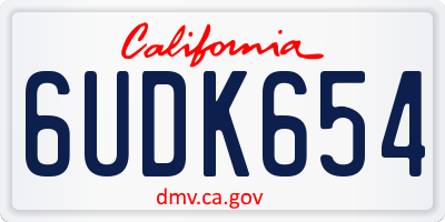 CA license plate 6UDK654
