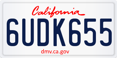 CA license plate 6UDK655