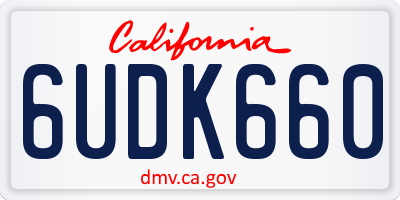 CA license plate 6UDK660