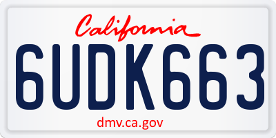 CA license plate 6UDK663