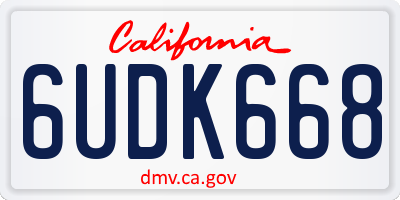 CA license plate 6UDK668