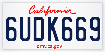 CA license plate 6UDK669
