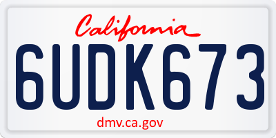 CA license plate 6UDK673