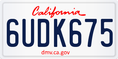 CA license plate 6UDK675