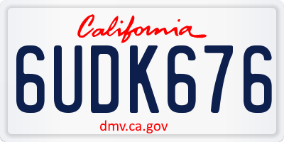 CA license plate 6UDK676